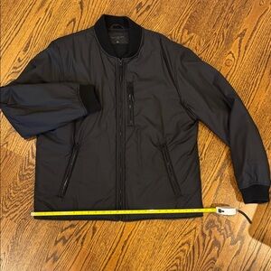 J. Crew Black Nylon Bomber Jacket with fleece lining